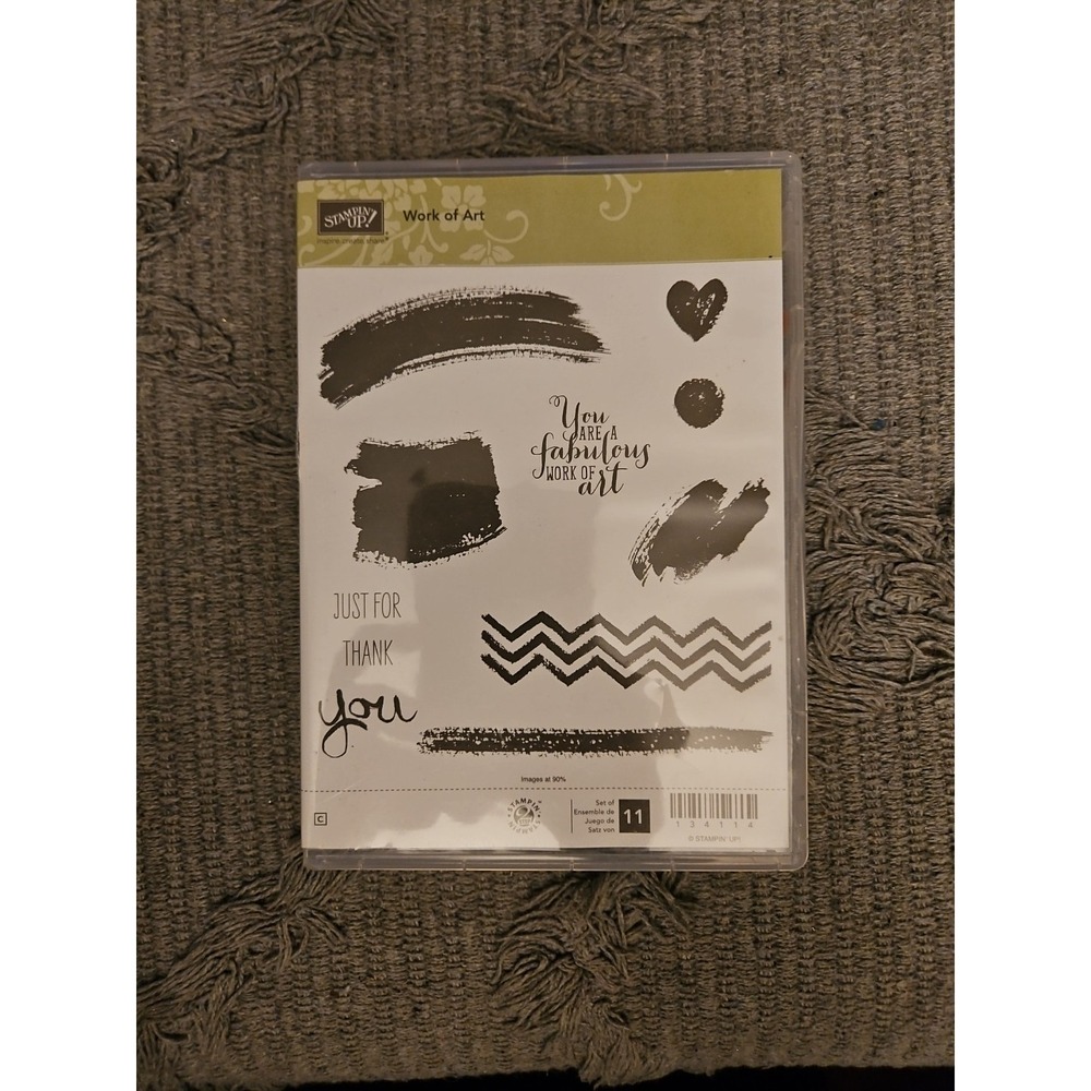 Stampin' Up "Work Of Art" Cling Stamp Set‎ 134114 Brush Strokes Sentiments